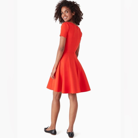Kate Spade Tie-waist Ponte Dress Cherry Pepper Red Size Small - CUTE Dress!! - Picture 2 of 11